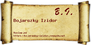 Bojarszky Izidor névjegykártya